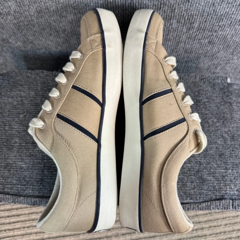 Polo Ralph Lauren Bolingbrook Tan Canvas Low Top Sneakers Mens 13 D